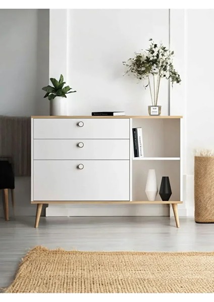 Italy 120CM Şifonyer /çekmeceli Raflı Şifonyer / Çok Amaçlı Dolap/ Konsol fırsatları