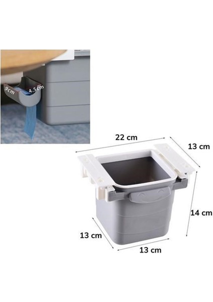 Buffer® Mini Masa Çöp Kovası Plastik Tezgah Altı Geri Çekilebilir Yapışkanlı Görünmez Bölme Pratik fırsatları