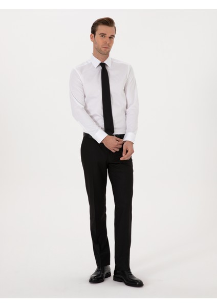 Erkek Siyah Slim Fit Klasik Pantolon 50318985-VR046 fırsatları