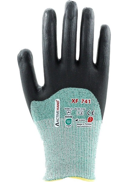 Köpük Nitril Kaplı Polietilen Iplik Kesilmeye Dayanıklı Eldiven Xf 741 Gr/sy No:7 3/4
