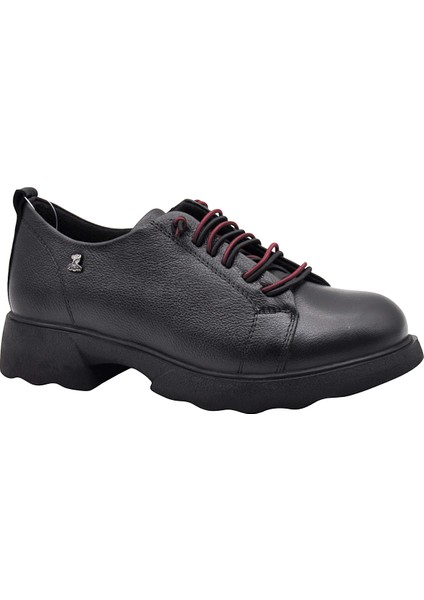 2553801k Kadın Deri Bağcıklı Ayakkabı - Yeşil - 36