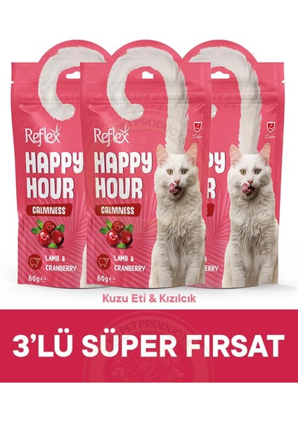 Happy Hour Calmness Kuzu Eti & Kızılcık Sakinleşmeyi Destekleyici 3lü Fırsat 3X60GR