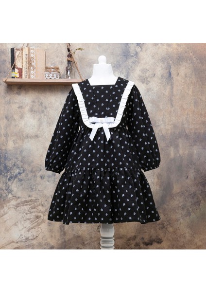 Wednesday Baskılı Kız Çocuk Elbisesi