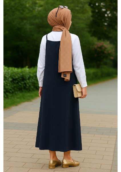 Kadın Lacivert Basic Ayarlanabilir Askılı Jile Elbise fiyatları