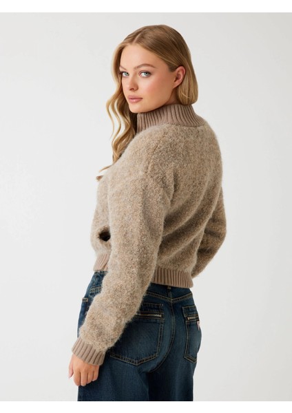 Keiko Kadın Kahverengi Yün Karışımlı Triko Hırka W5BR56Z0702-F1AX fiyatları