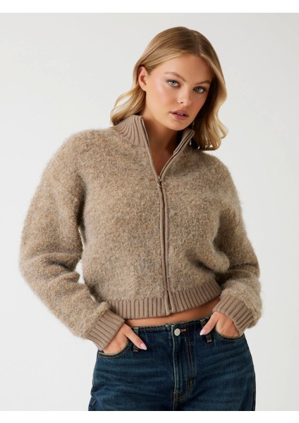 Keiko Kadın Kahverengi Yün Karışımlı Triko Hırka W5BR56Z0702-F1AX indirimleri