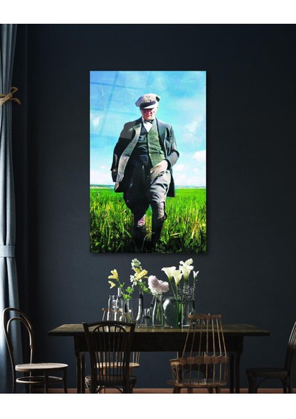 Atatürk Portre Cam Tablo Modern Ev Ofis Salon Hediyelik Büyük Tablo Duvar Dekoru modelleri