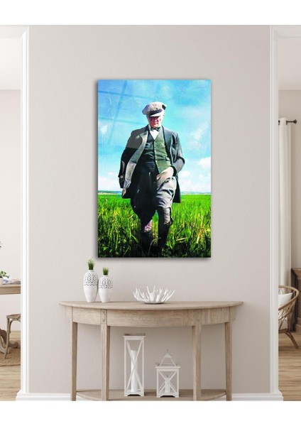 Atatürk Portre Cam Tablo Modern Ev Ofis Salon Hediyelik Büyük Tablo Duvar Dekoru fırsatları
