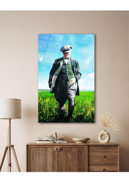 Atatürk Portre Cam Tablo Modern Ev Ofis Salon Hediyelik Büyük Tablo Duvar Dekoru indirimleri