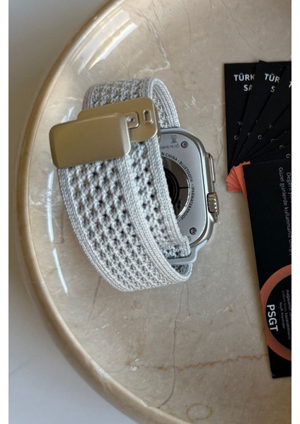 Apple Watch Uyumlu S10-46MM 42 44 45 49 mm Naylon Dokuma Manyetik Erkek Kadın Örme