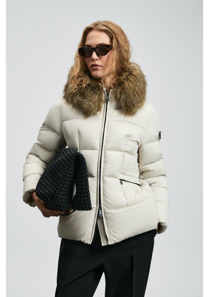 Kadın Klemantın Kaz Tüyü Mont 122120042 Ekru fiyatları