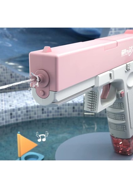 Elektrikli Otomatik Atış Yapan Çift Şaarjörlü Glock Su Tabancası Pembe modelleri
