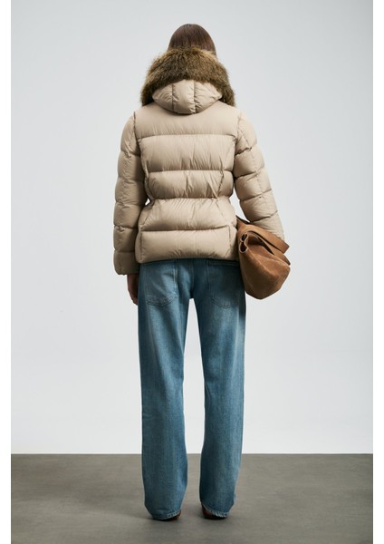 Kadın Klemantın Kaz Tüyü Mont 122120042 Bej fırsatları