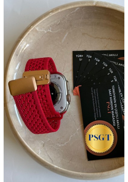Apple Watch Uyumlu S10-46MM 42 44 45 49 mm Naylon Dokuma Manyetik Erkek Kadın Örme