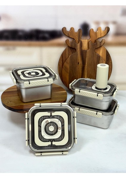 Trust Vakum Makineli Çelik Saklama Kabı Seti