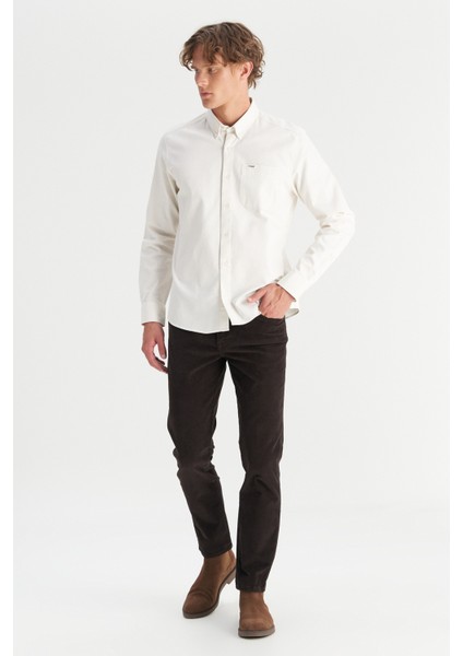 %100 Pamuk Regular Fit Normal Kesim Cep Detaylı Bej Gömlek fiyatları