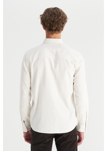 %100 Pamuk Regular Fit Normal Kesim Cep Detaylı Bej Gömlek indirimleri