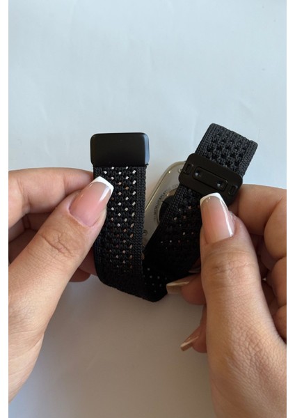 Apple Watch Uyumlu S10-46MM 42 44 45 49 mm Naylon Dokuma Manyetik Erkek Kadın Örme indirimleri