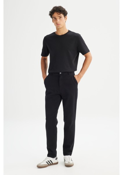 Regular Fit Normal Kesim Normal Bel Pamuklu Esnek Siyah Chino Pantolon modelleri