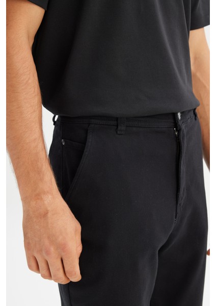 Regular Fit Normal Kesim Normal Bel Pamuklu Esnek Siyah Chino Pantolon fırsatları