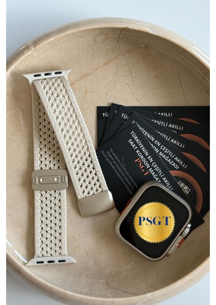 Apple Watch Uyumlu S10-46MM 42 44 45 49 mm Naylon Dokuma Manyetik Erkek Kadın Örme