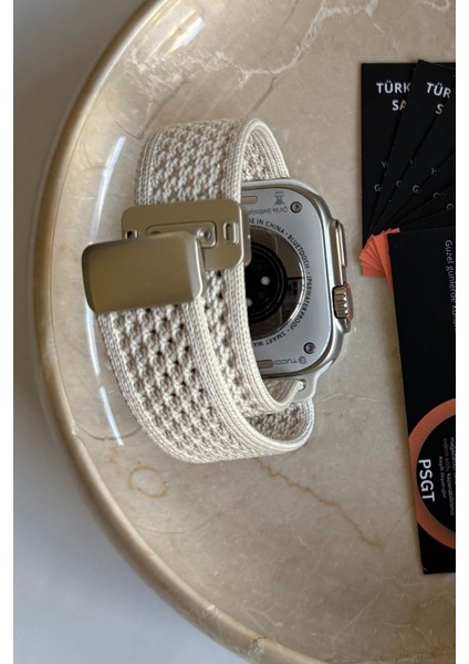 Apple Watch Uyumlu S10-46MM 42 44 45 49 mm Naylon Dokuma Manyetik Erkek Kadın Örme