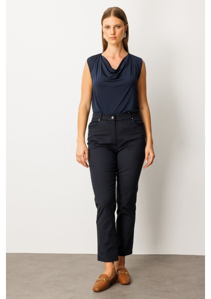 Kadın Büyük Beden Dar Paça Pantolon 1063 Lacivert