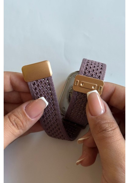 Apple Watch Uyumlu S10-46MM 42 44 45 49 mm Naylon Dokuma Manyetik Erkek Kadın Örme indirimleri