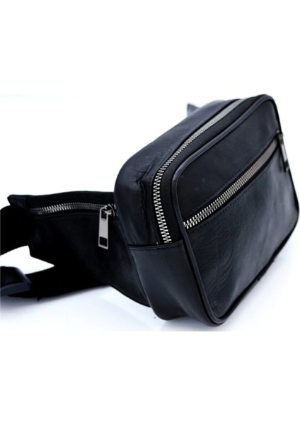 Unisex Siyah Deri Bel Omuz Çantası modelleri