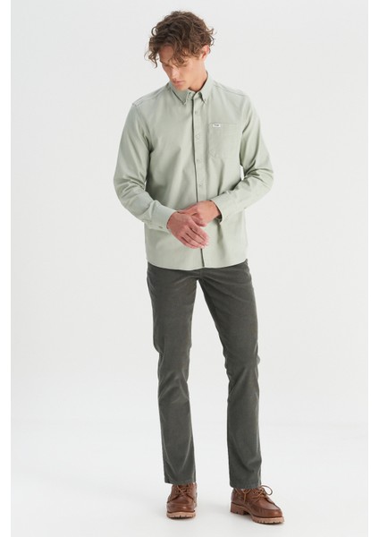 %100 Pamuk Regular Fit Normal Kesim Cep Detaylı Mint Yeşili Gömlek fiyatları