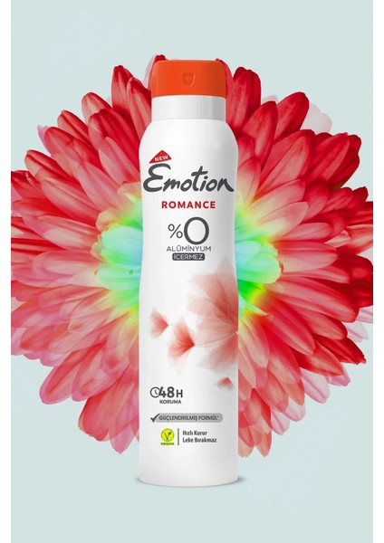 2 Adet Emotion Romance Kadın Vegan Deodorant 150 ml Hızlı Kurur, Leke Bırakmaz fırsatları