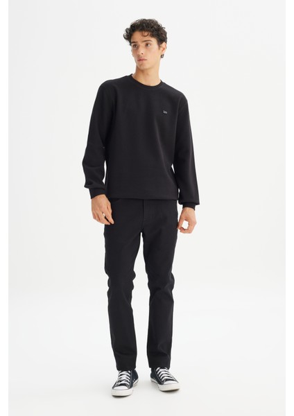 Regular Fit Normal Kesim Bisiklet Yaka Baskılı Siyah Sweatshirt fiyatları