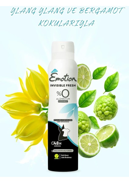 Emotion Invisible Fresh Black & White Kadın Deodorant 150ML Vegan, Leke Bırakmaz fiyatları