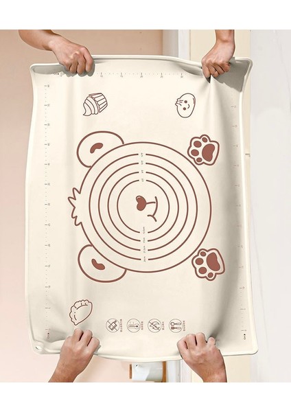 Profesyonel Krem Rengi Silikon Hamur Açma Matı 50X70 cm fırsatları