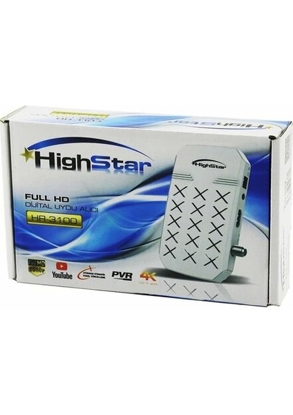 Highstar HR-3100 Full Hd Dijital Uydu Alıcısı 1080P - Hdmı - Wifi - Av - Youtube - 4K UHD Tv Uyumlu