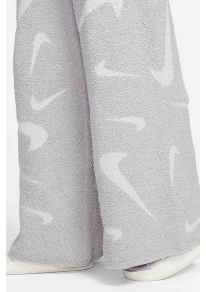 Sportswear Phoenix Cosy Bouclé High Rise Wide Leg Knit Trousers Kadın Yüksek Bel Geniş Paça Örgü Eşofman Altı Gri modelleri