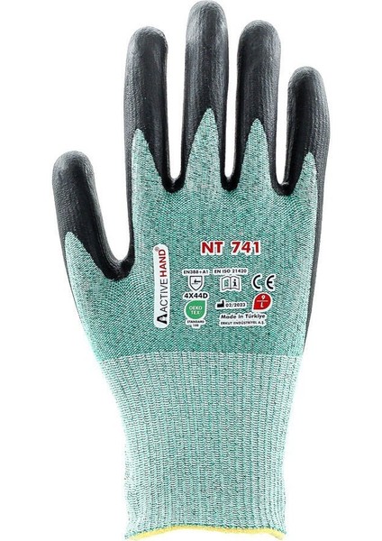 Köpük Nitril Kaplı Polyester Çift Iplik Kesilmeye Dayanıklı Eldiven Nt 741 Gr/sy No:9