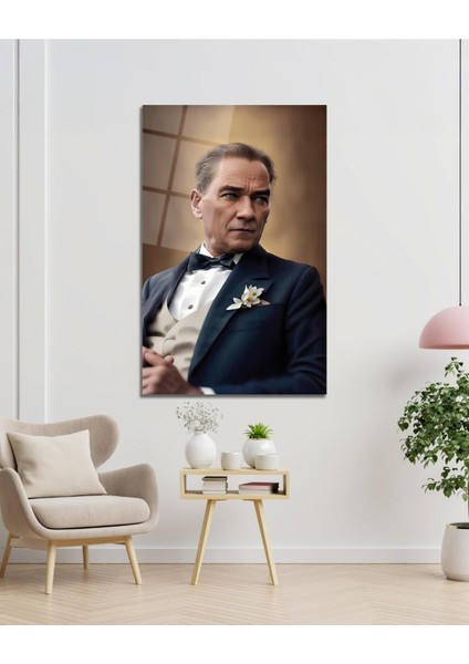 Atatürk Portre Cam Tablo Modern Ev Ofis Salon Hediyelik Büyük Tablo Duvar Dekoru fiyatları