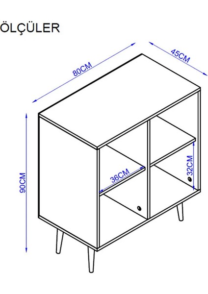 Tune Çok Amaçlı Dolap | Kapaklı Raflı Dolap | Meşe - Beyaz indirimleri