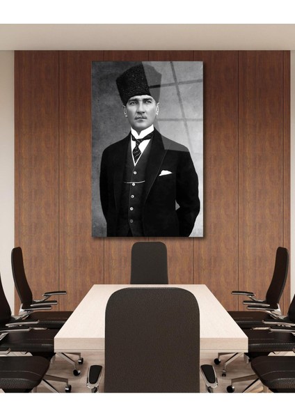 Atatürk Portre Cam Tablo Modern Ev Ofis Salon Hediyelik Büyük Tablo Duvar Dekoru fiyatları