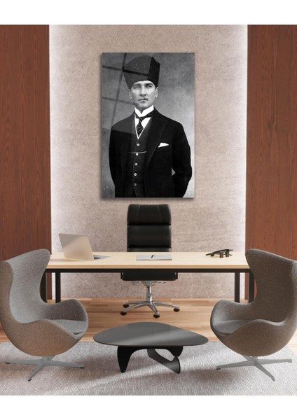Atatürk Portre Cam Tablo Modern Ev Ofis Salon Hediyelik Büyük Tablo Duvar Dekoru modelleri