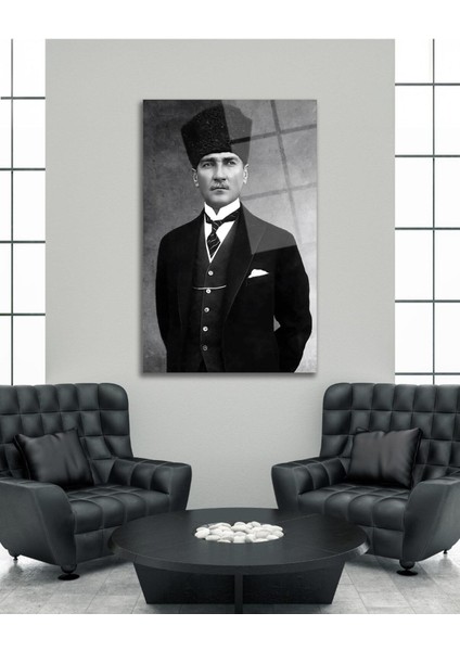Atatürk Portre Cam Tablo Modern Ev Ofis Salon Hediyelik Büyük Tablo Duvar Dekoru fırsatları