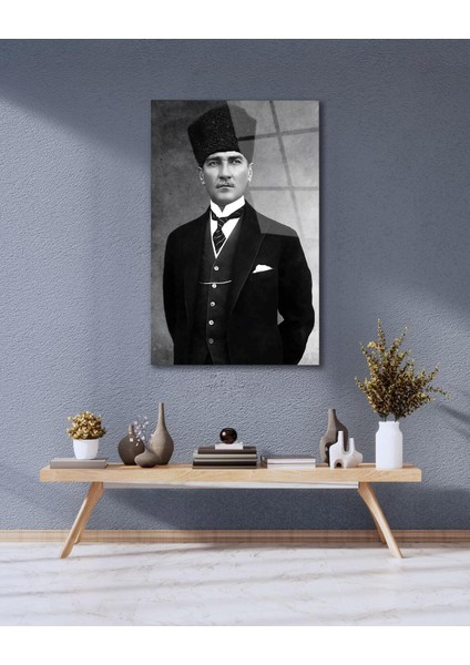 Atatürk Portre Cam Tablo Modern Ev Ofis Salon Hediyelik Büyük Tablo Duvar Dekoru indirimleri