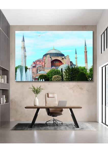 Ayasofya Camii Cam Tablo Islami Dini Modern Ev Ofis Salon Hediyelik Büyük Tablo Duvar Dekoru modelleri