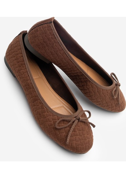 Kadın Fiyonk Detaylı Günlük Babet Monit Kahve Süet