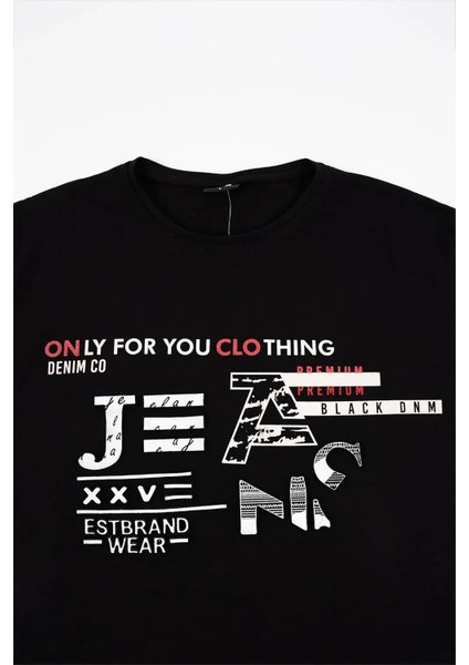 Kadın Siyah Baskılı Tişört