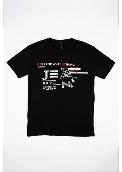 Kadın Siyah Baskılı Tişört