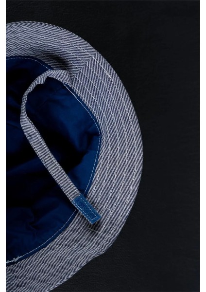 Kız Bebek Lacivert Beyaz Çizgili Losan Şapka