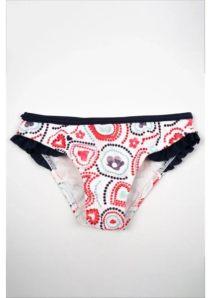 Kız Bebek Beyaz Kalp Desenli Lacivert Fırfırlı Bikini Altı indirimleri