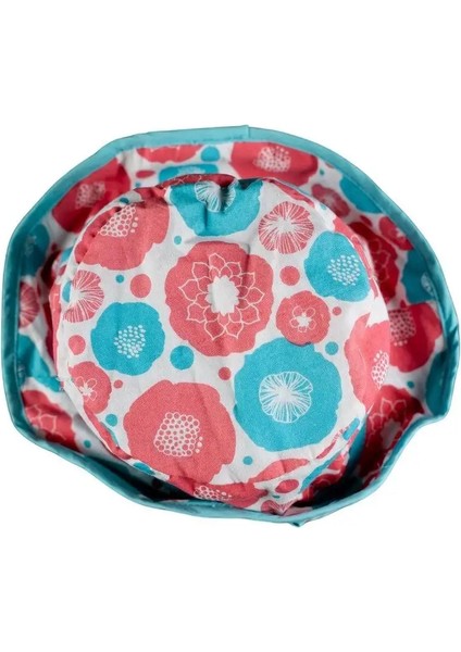 Kız Bebek Nar Çiçeği Turkuaz Çiçek Detaylı Şapka